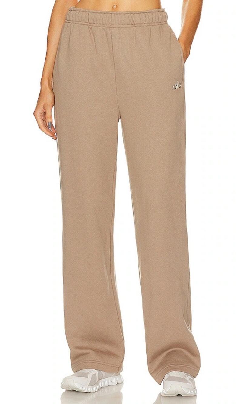 Alo Yoga Gravel Beige Accolade Straight Leg Relaxed Drawstring Lounge Sweatpants